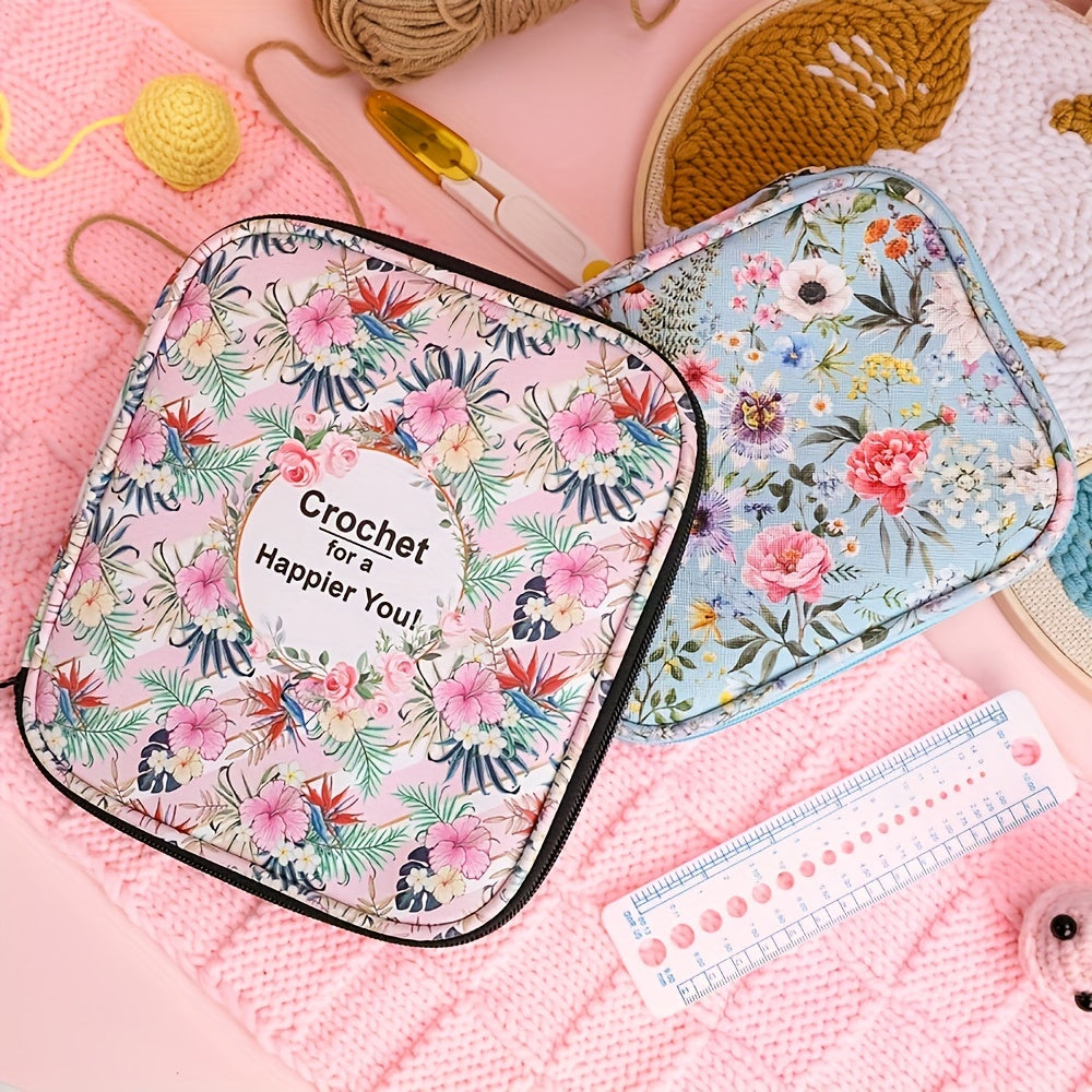 Crochet Storage Bag Knitting Needle Box Zippered Storage Bag