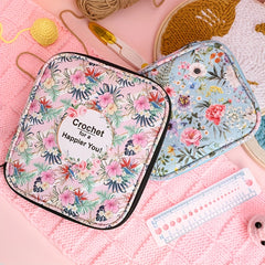 Crochet Storage Bag Knitting Needle Box Zippered Storage Bag