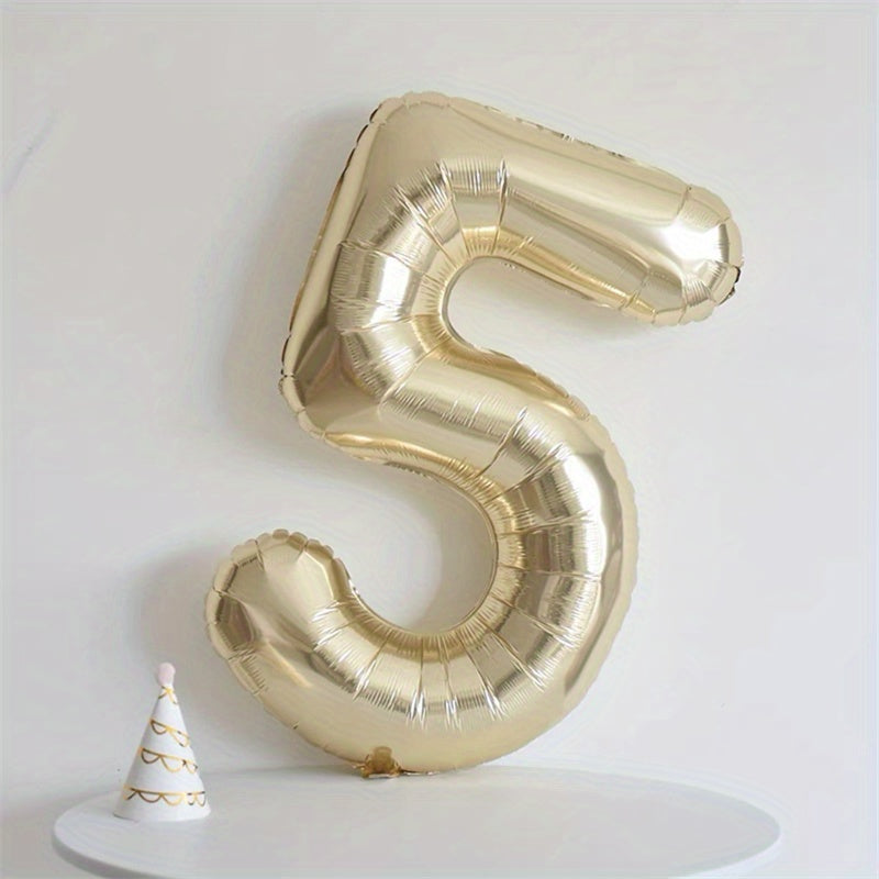 101 6 Cm Golden Number Aluminum Film Balloon Set for Children's Birthday Party