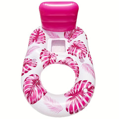 Leaf Pool Float Inflatable Lounge Chair with Cup Holder