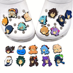 21pcs Anime Figure Charm Shoe Decorations Cartoon PVC Shoe Charms Casual Style