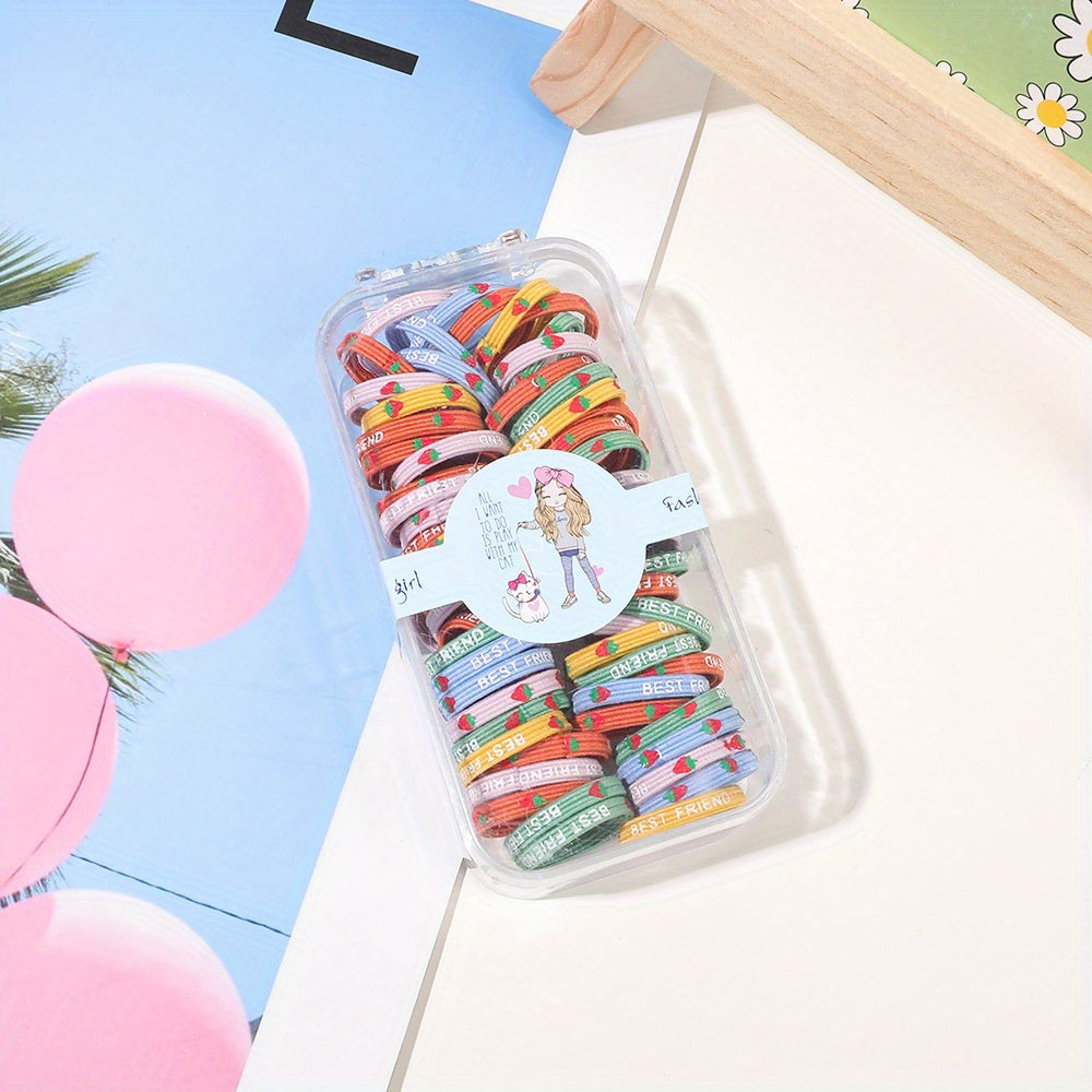 60PCS Girls Hair Ties Hair Rope Elastic Bands For Kids Baby Headdress