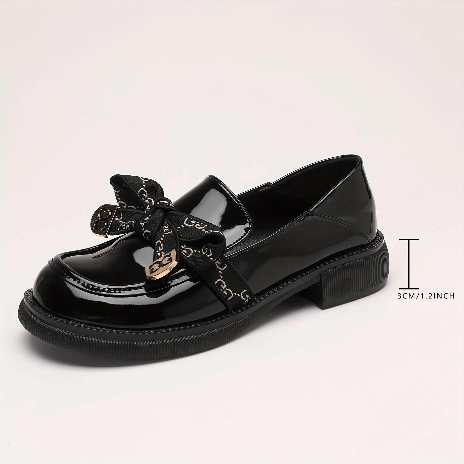 Women's Bowknot Loafers Round Toe Faux Leather Solid Shoes