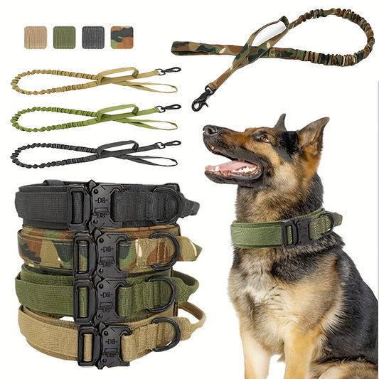 Military Tactical Dog Collar & Leash Set for All Breeds
