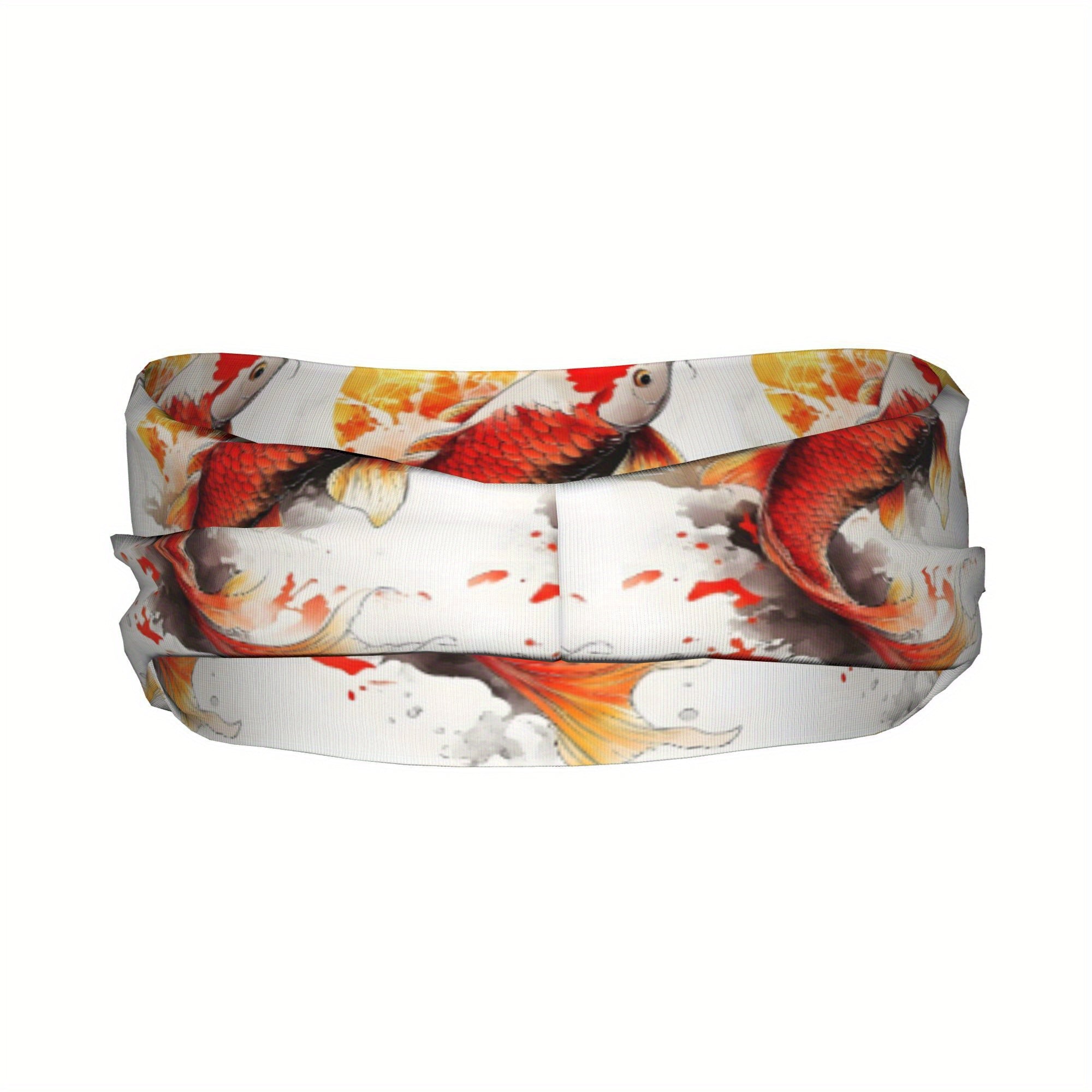 Koi Fish Sports Headband Sweat Wicking Stretchy Breathable Polyester