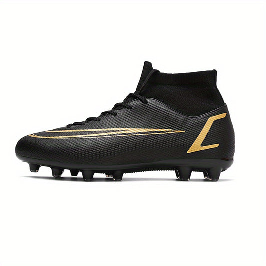 Men's Striped Lace-up Spike Soccer Cleats - Outdoor Rubber Sole