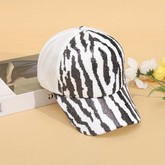 Top Snake Pattern Glitter Mesh Sunshade Sports Cap For Couple