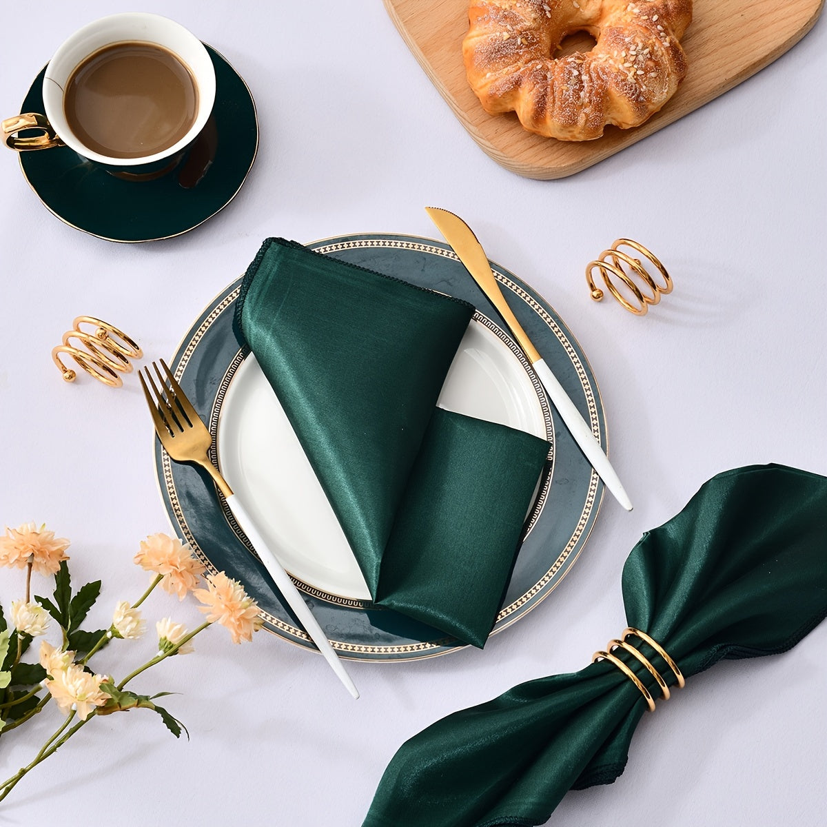 6 Soft Polyester Napkins for Weddings and Parties