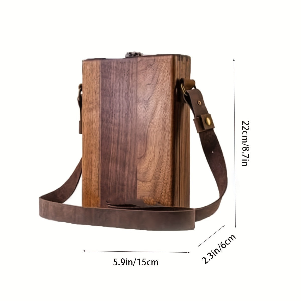 Wooden Storage Box Bag Crossbody Postman Bag Artist Tool Brush Storage Box