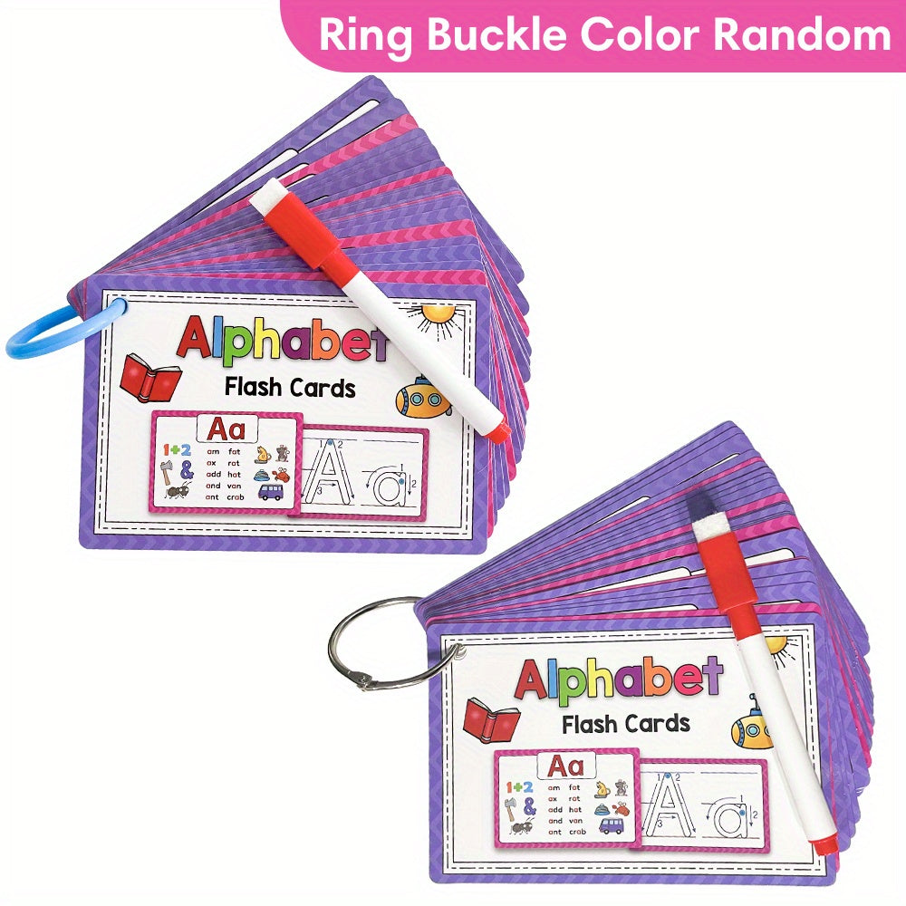 Alphabet Phonics CVC Words Learn Flash Cards With Reusable Pen Educational Toys