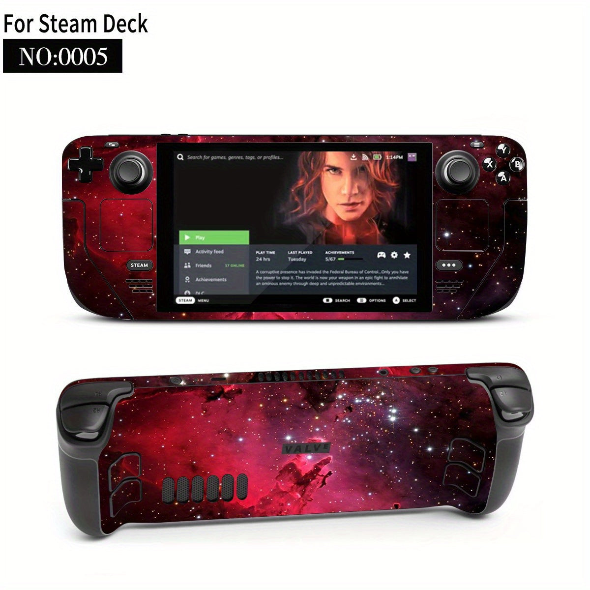Protective Vinyl Skin For Steam Deck Console Full Set Decal Cover