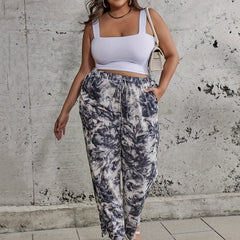  Painting Print Wide Leg Trousers