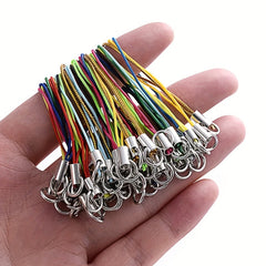 100pcs Phone Chain Shape Keychain Bulk Nylon Wire Rope Key Rope DIY Accessories