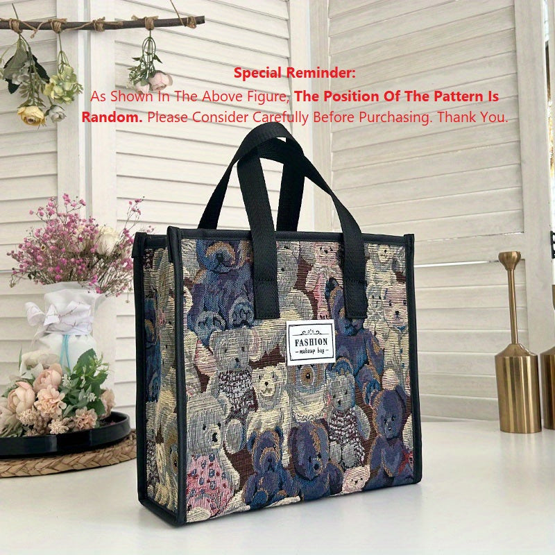Large Capacity Toiletry Bag Travel Cosmetic Storage Bag Canvas Handbag