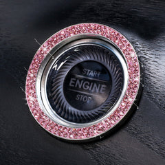 Rhinestone One Button Start Car Decor
