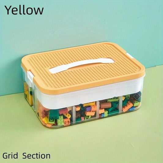 Building Blocks Storage Box with Baseplate Lid & Carrying Handle