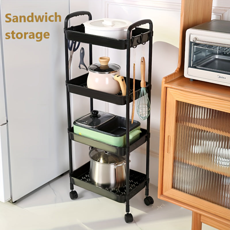 Small Cart Storage Rack with Wheels Household Bookshelf
