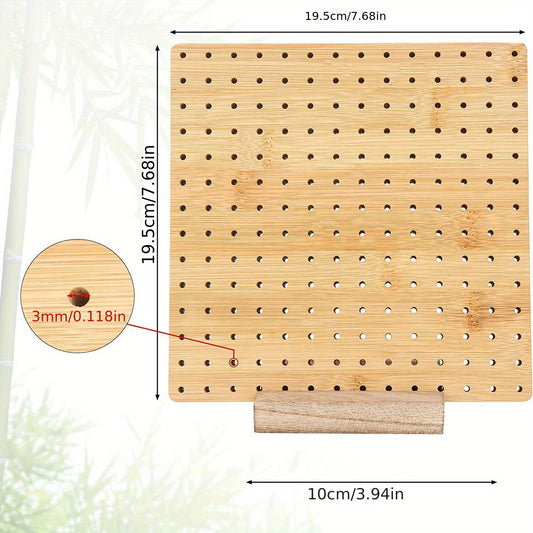 Bamboo & Wood Crochet Board for Stereotyped Knitting - Solid Wood Hole Board
