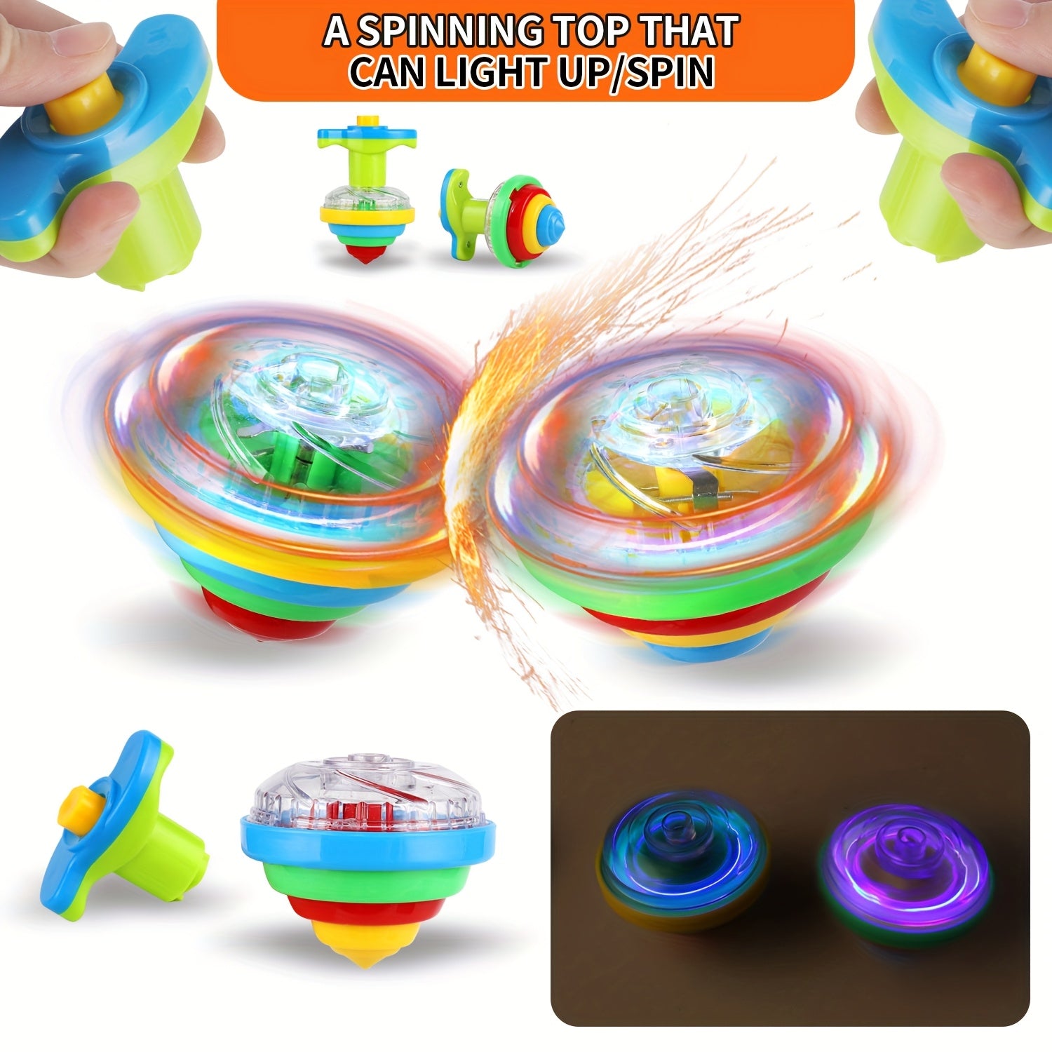 LED Spinning Top Flashing Toy for Ages 3-6