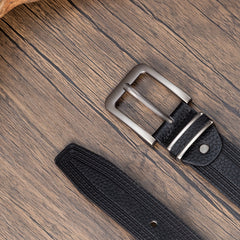 Men's Casual PU Leather Belt Square Pin Buckle