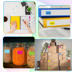 1400 Removable Colored Stickers for Labeling - 10 Coding Labels Rectangle