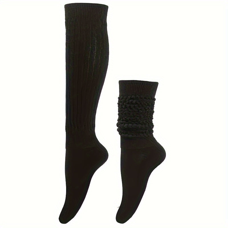 Men's Knee High Solid Knit Slouch Socks