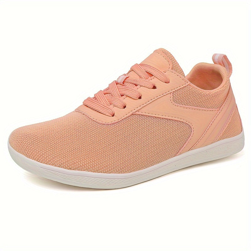 Women's Minimalist Lace up Mesh Athletic Walking Shoes Breathable