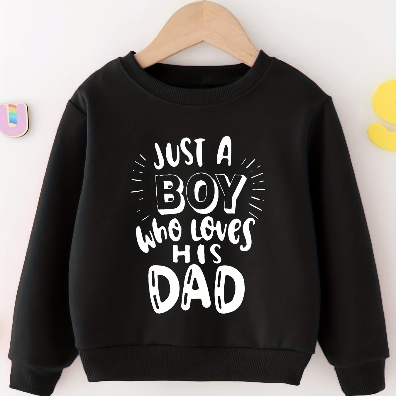 Boys Dad Lover Print Sweatshirt Spring Autumn Pullover