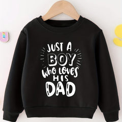 Boys Dad Lover Print Sweatshirt Spring Autumn Pullover