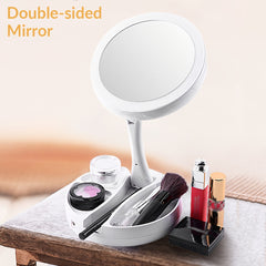 USB Dual Purpose Double Sided Mirror LED Makeup Mirror Portable Makeup Mirror