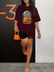  Halloween Casual Outfits Bear Pumpkin Two Piece Set