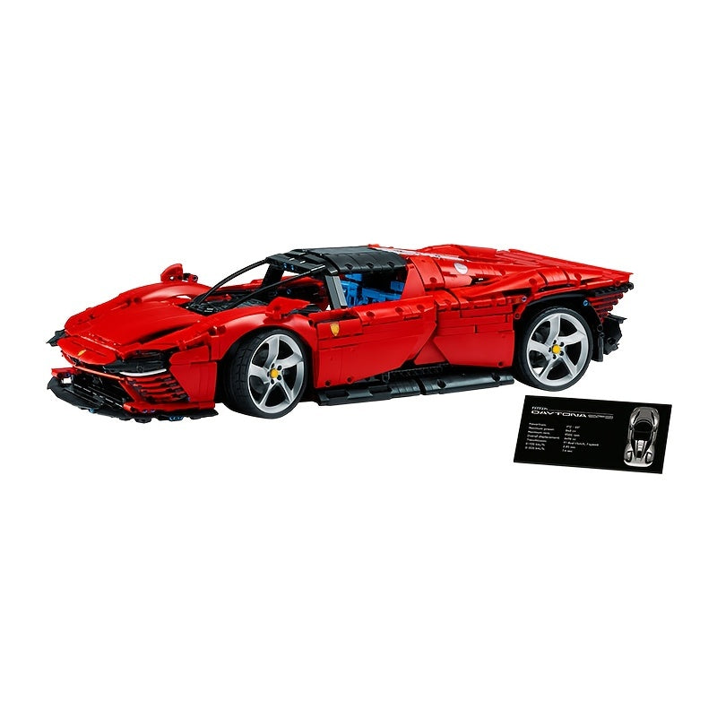 3778pcs Technicial Red Racing Car Building Blocks 1 8 SP3 Supercar Model