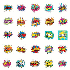 50pcs Colorful Explosion Stickers for DIY Projects Laptop Water Bottle Guitar