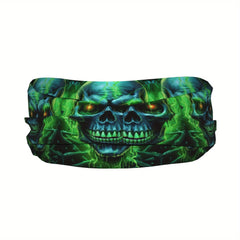 Glowing Skull Headband Sweat Wicking Stretchy Polyester Yoga Gym Running