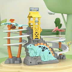 Dino Double Track Slide Toy with Mini Dinosaurs