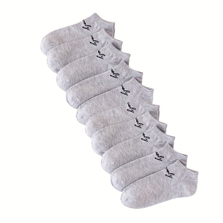 10 Pairs Letter Print Soft Ankle Socks Women's Stockings