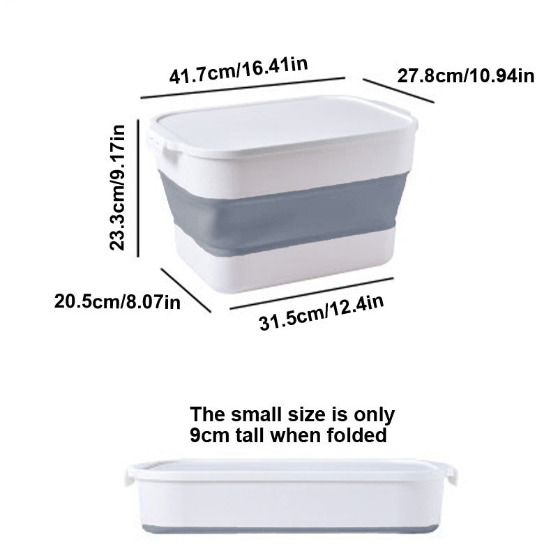 Foldable Plastic Storage Box with Cover for Camping and Household