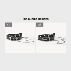 Men's Automatic Buckle Belt With Chain PU Leather Belt Punk Waist Strap