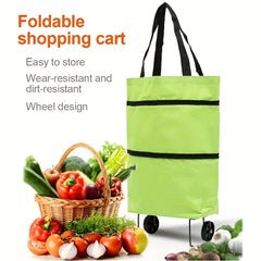 Foldable Shopping Bag with Wheels Large Capacity Luggage Storage