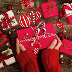 8pcs Red Candy Ornaments for Christmas Party Decoration