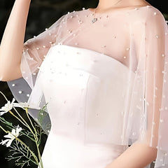 Bridal Cape Sheer Mesh Wedding Accessory Lightweight Breathable