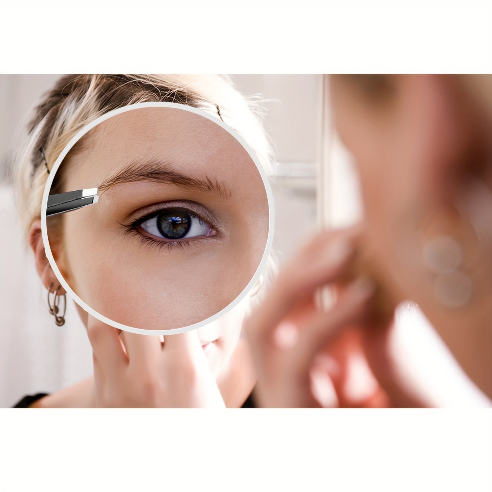 20X Magnifying Mirror and Tweezers Set, Round Makeup Mirror with 3 Suction Cups