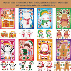 DIY Cartoon Santa Snowman Puzzle Journal Stickers