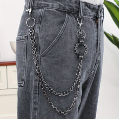 Retro Metal Punk Rock Hip Hop Chain Keychain Men