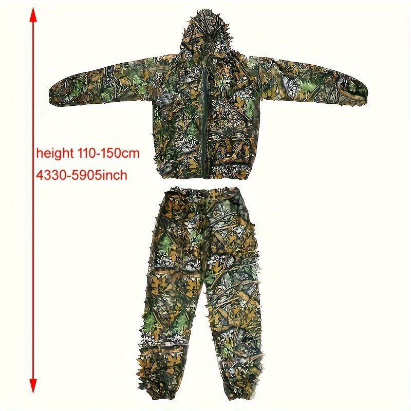 3D Leafy Camouflage Ghillie Suit For Height 110
