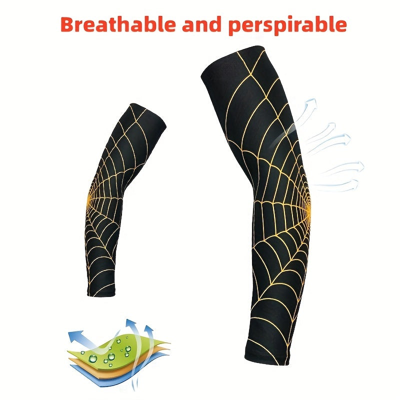 Spider Web Pattern Arm Sleeves Sunscreen Sports Protective