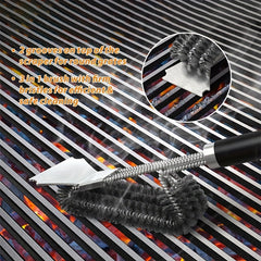 Grill Brush And Scraper BBQ Cleaner Triple Scrubber Extra Strong Wire Bristles