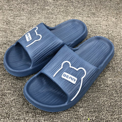 Men's Cartoon Bear Cloud Slides Pillow Slippers Lightweight Non Slip Shoes