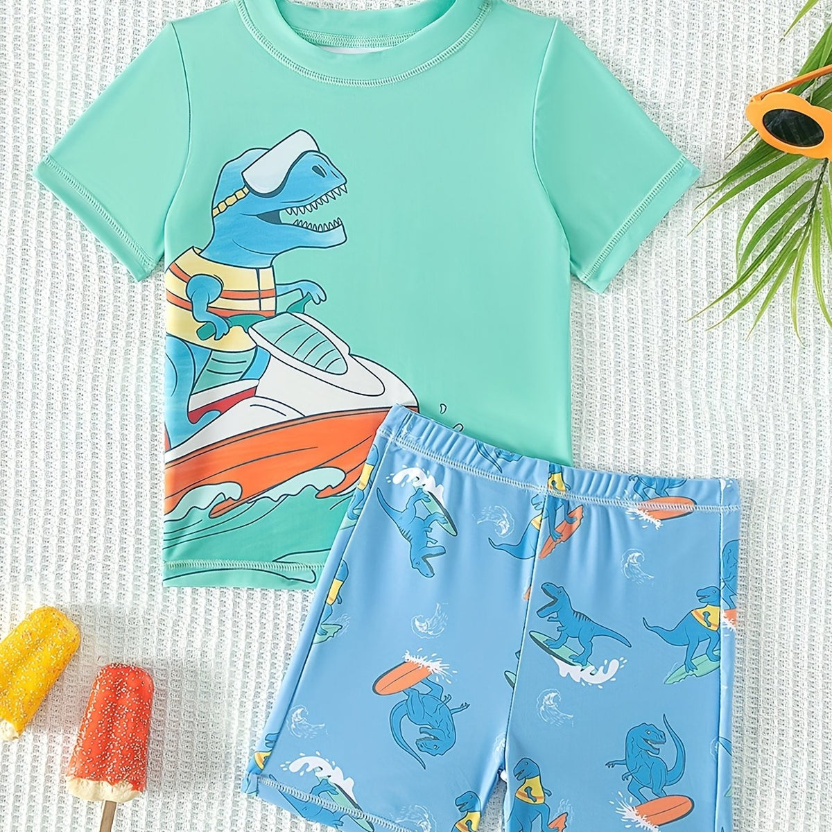 Children's Cartoon T-Shirt & Shorts Set