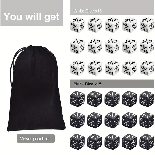 30 Pcs Dice Counters Token Set D6 Dice for MTG CCG Dice Game
